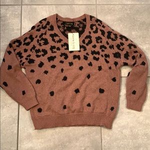 Boutique dusty mauve cheetah print sweater
